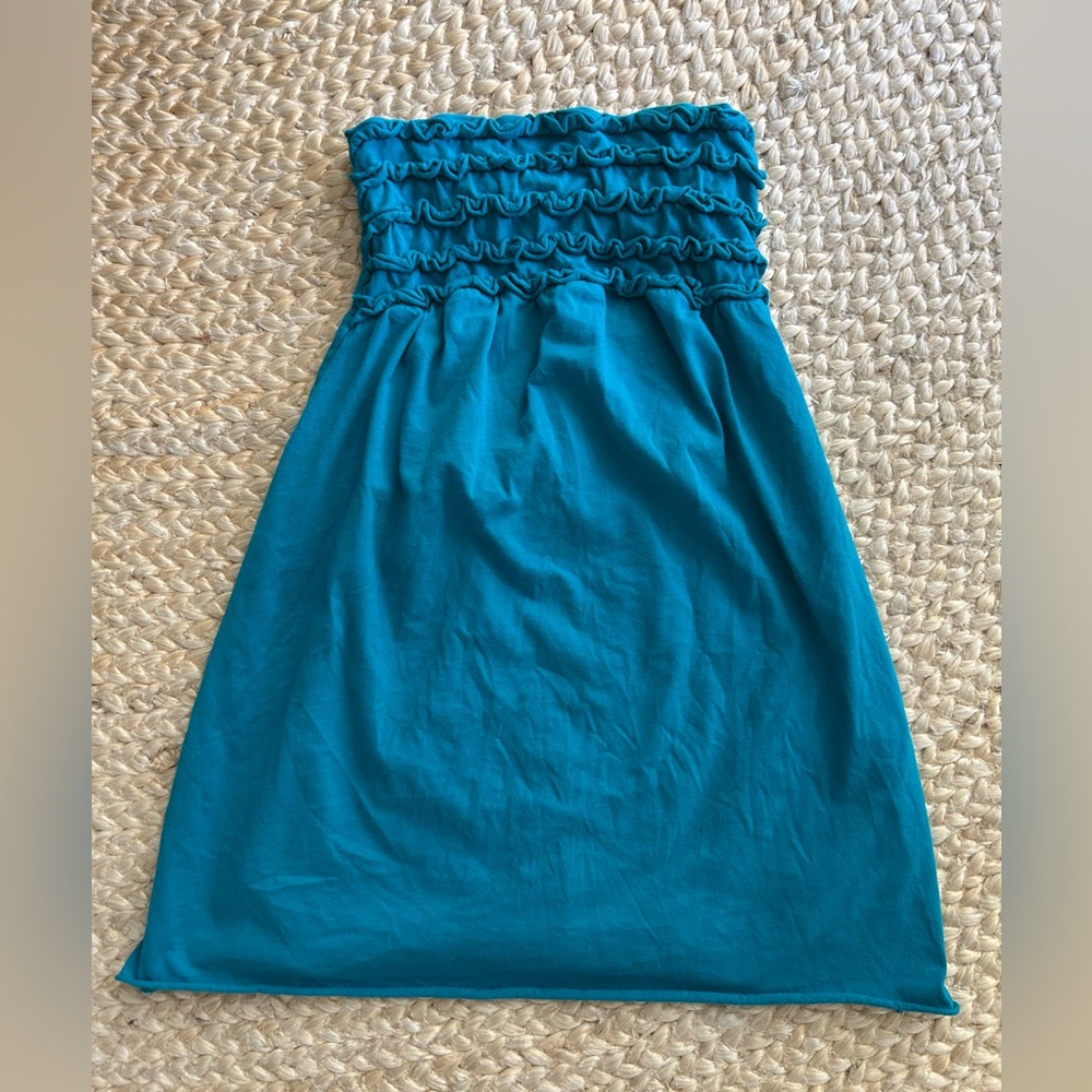 Women’s beach coverall in deep aqua blue size S